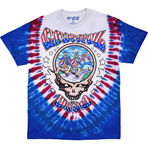 Liquid Blue Mens Grateful Dead Revolutionary USA SYF T-Shirt, Tie Dye, X-Large US