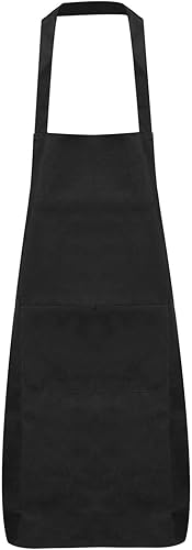 Plain Bib Aprons Washable Aprons Kitchen Cooking Aprons Polyester Art Aprons with 2 Pockets for Kitchen Women Me