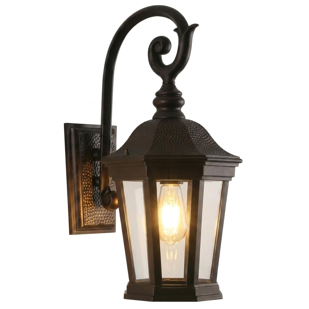 Brown Exterior Wall Sconces, 21'' Large Outdoor Porch Light Fixtures