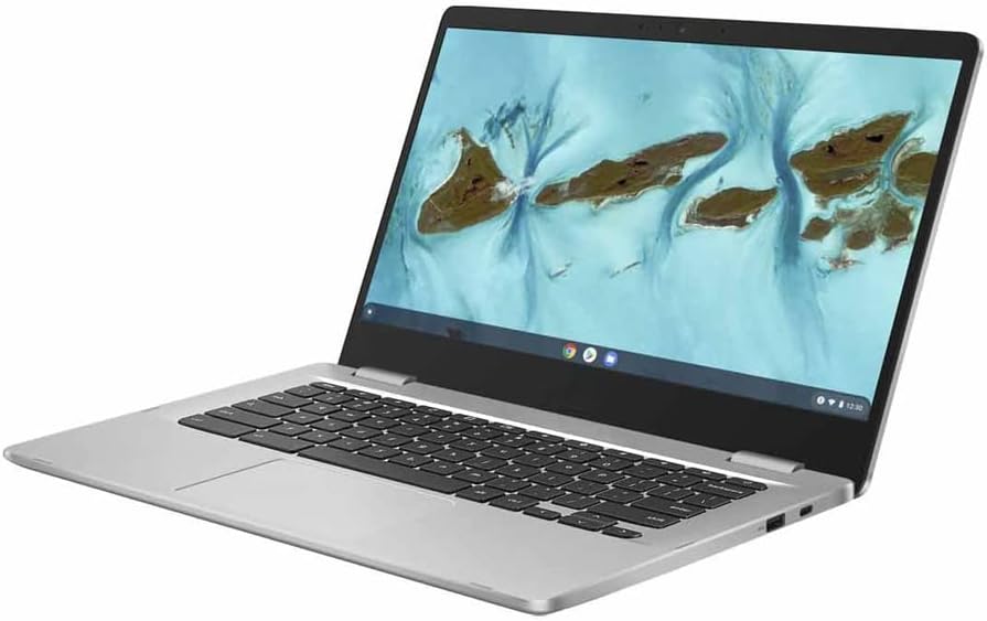AimCareNewASUS Chromebook C424MA 14 Inch FHD Laptop Computer PC for Business Student with 4GB RAM 128GB eMMC Intel_Celeron N4020 WiFi Bluetooth_Webcam Type-C Online Class Ready Chrome OS 1-Week Sup