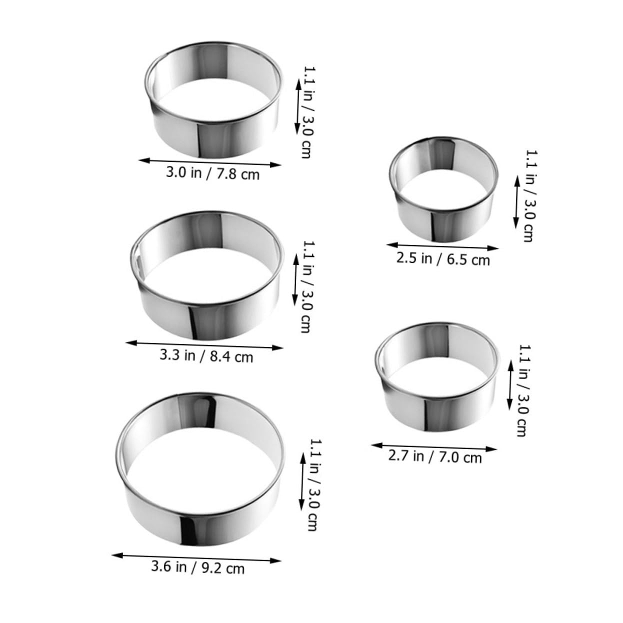 GLEAVI 1 Set Round Stainless Steel Mousse Ring Baking for Pastries Cakes Tarts Non Stick Design Easy to Clean for DIY Desserts and Baking Supplies