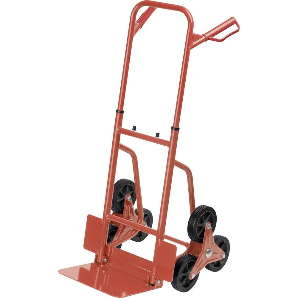 Meister Stufen-Sackkarre - 120 kg Tragkraft - 3x3 Treppensteiger - Klappbare Ladefläche - Höhenverstellbarer Griff mit extra Sicherheitsgriffen - aus Stahl / Handkarre / Transportkarre / 8985750