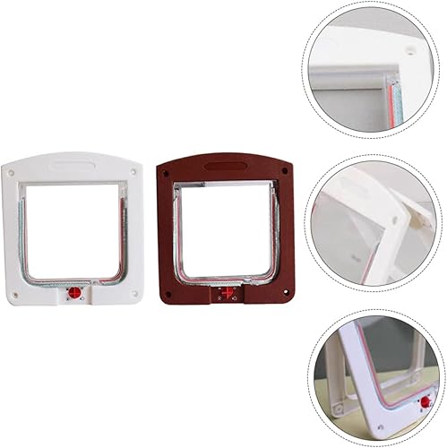 Miniatura 5 de HEMOTON 2 puertas controlables con solapa para gatos para un fácil acceso, portal para gatos, duradera, fácil de instalar, puerta para mascotas para