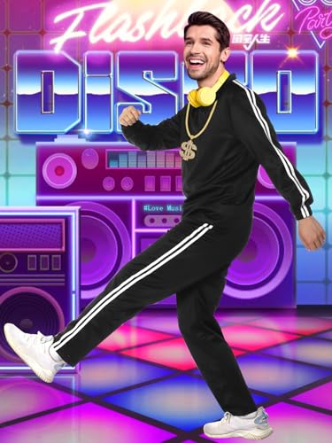 Yi-gog Roupa masculina dos anos 80, traje de treino dos anos 90, para o Dia das Bruxas dos anos 70,