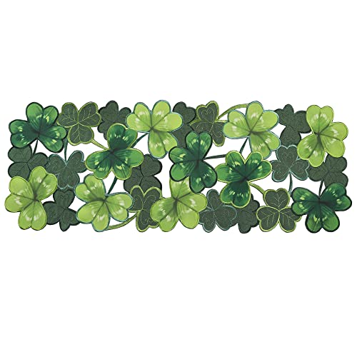 OWENIE-Embroidered-St-Patricks-Day-Table-Runner-Small-Spring-Table-Runner-36-Inches-Long-for-Coffee-Table-Applique-Cutwork-Green-Irish-Clover-Shamrock-Festival-Tabletop-Decor-13-x-36-Inches OWENIE Embroidered St Patricks Day Table Runner Small Spring Table Runner 36 Inches Long for Coffee Table Applique Cutwork Green Irish Clover Shamrock Festival Tabletop Decor 13 x 36 Inches