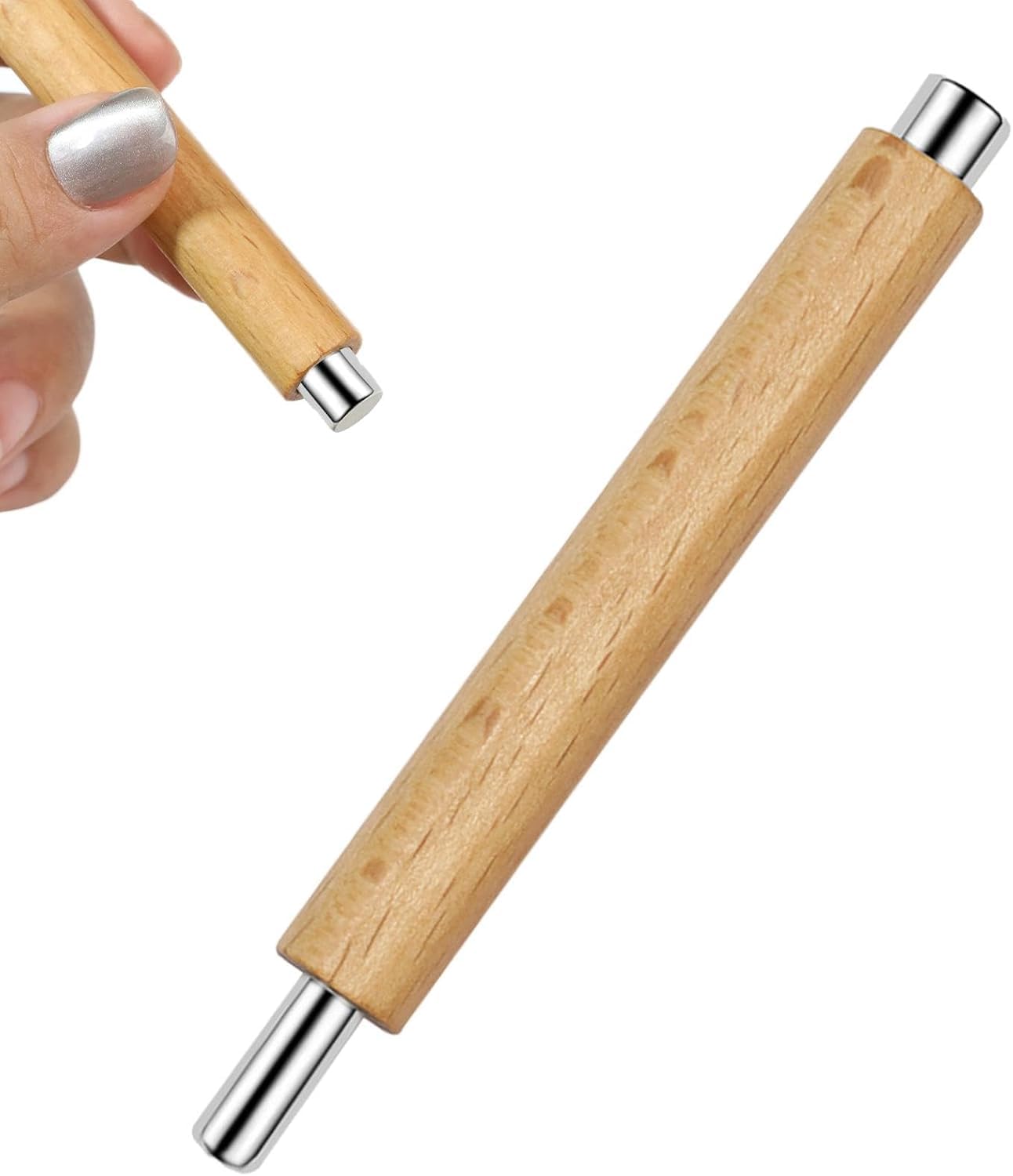 KIRA Professional Magnetic Nail Art Stick, Natural Wood with Silver Magnet 2 Ends, 15 cm Dual-Pole Wand for Cat Eye Effects, Ergonomic Design-image-19