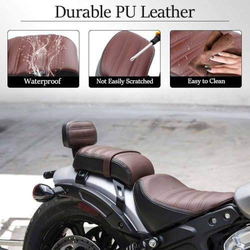 Asiento trasero de cuero marron con respaldo para evitar dolores de espalda 5