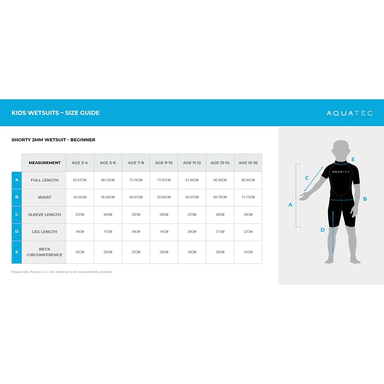 AQUATEC Muta Per Bambini In Neoprene - Mute Per Bambini E Adolescenti | Mute Di Alta Qualità In Neoprene Per Nuoto & Sport Acquatici | Mesi Primaverili/Estivi | 6x Opzioni