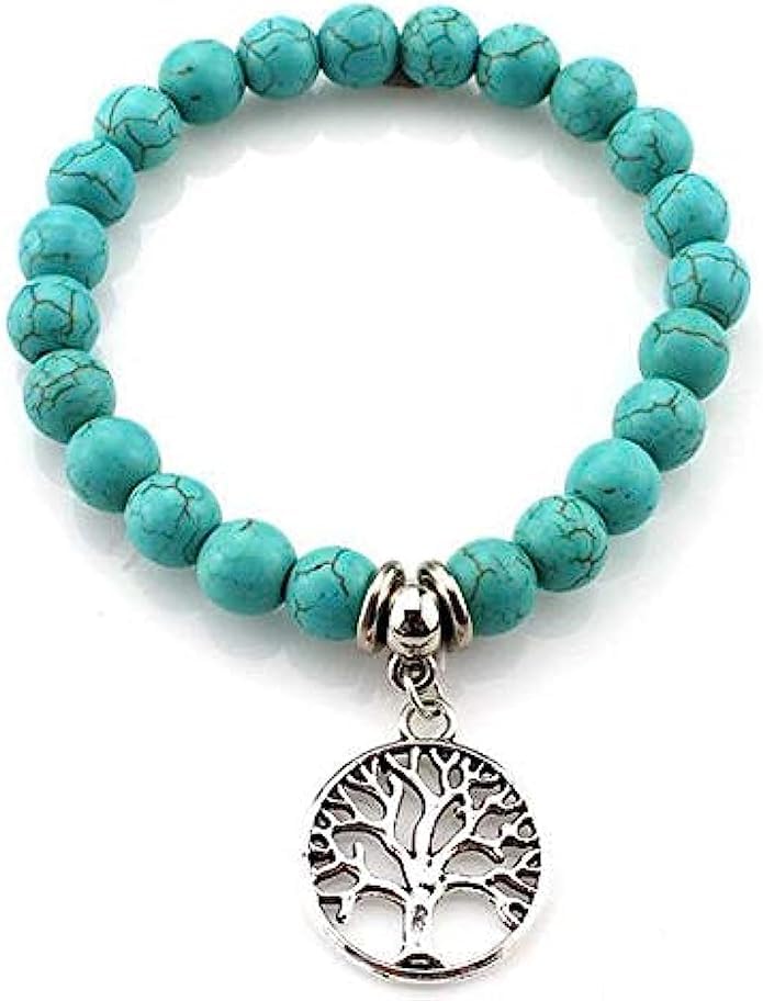 El Regalo Beaded Rope Unisex Bracelet for Girls/Boys/Men/Women Bohemian Jewelry Gift- Turquoise Green Beaded Bracelet Jewlery (Tree of life) (B0CC1VQDLG) Amazon Price History, Amazon Price Tracker