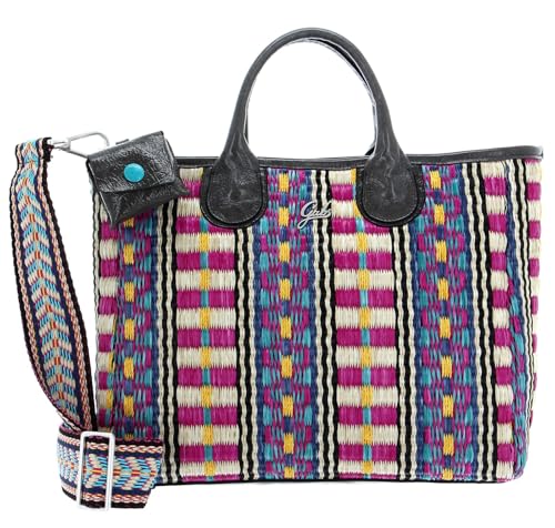 Sac de luxe Gabs Nora TG d'épaule en cuir verni naplak et paille
