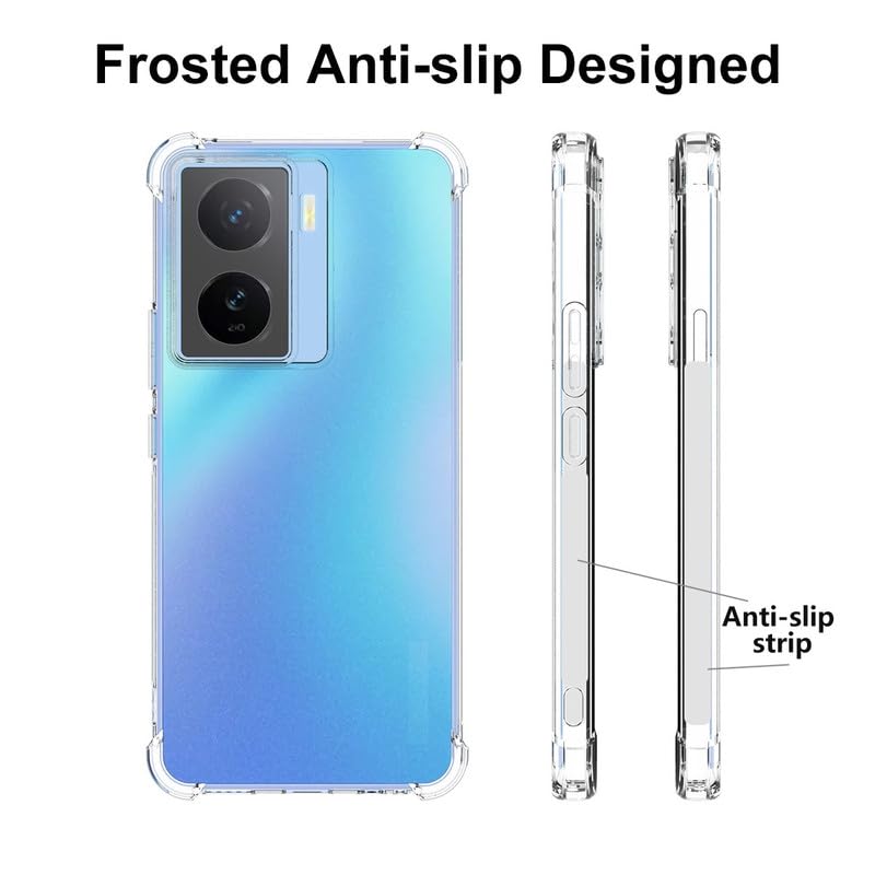 Image of FitSmart Flexible Shockproof Crystal Clear TPU Soft Bumper Back Cover with Cushioned Edges Back Cover for vivo iQOO Z7s 5G (6.38 inch) -Transparent