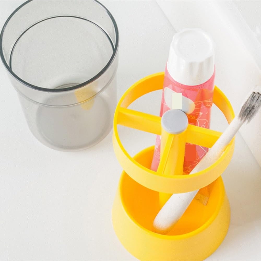 Bagno Porta Questo Portaspazzolino con Coperchio for Tazza Ha Quattro Slot E può Anche Contenere Il Dentifricio Spazzolino Accessori(White)
