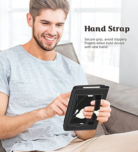 Image of MoKo Case Fits All-New 6 inch Kindle (11th Generation, 2022 Release) / Kindle (11th Gen,2019) /Kindle (8th Gen, 2016), Ultra Lightweight PU Shell Cover with Auto Wake /Sleep, Black & White Magnolia