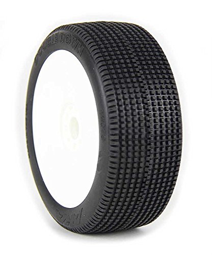 AKA Double Down 1/8 Buggy Pre-Mounted Tires (White) (Super Soft - Long Wear) (2)