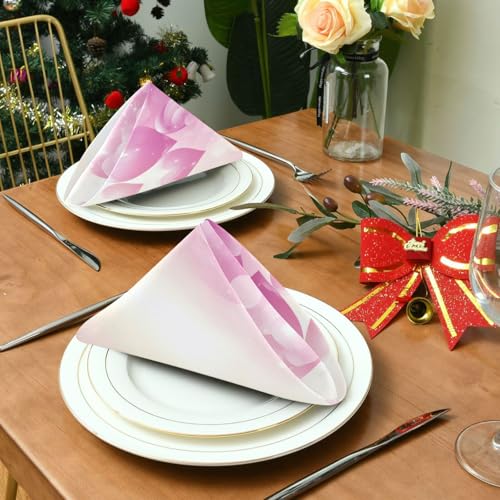Servilletas de tela con corazones rosas pack de 6 miniatura 4