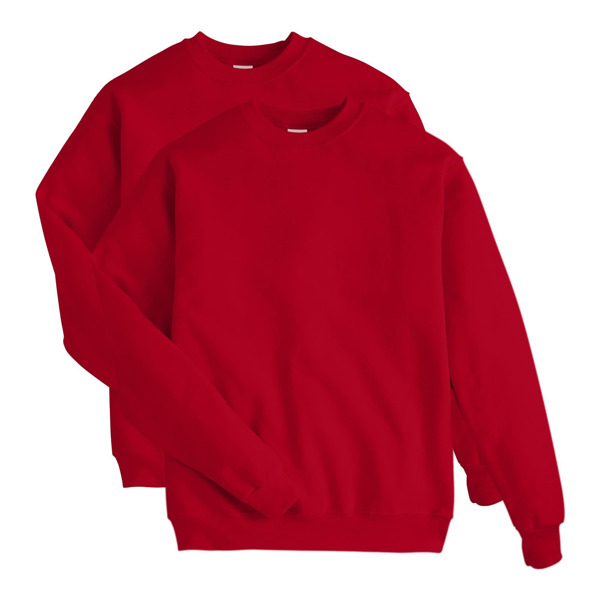 Hanes Men's Sweatshirt, EcoSmart Fleece Crewneck Sweatshirt, Big & Tall Available, 1 or 2-Pack: 2 Deep Red - 2 Pack 3X-Large