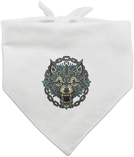 Fenrir Fierce Snarling Wolf in Chains Norse Mythology Dog Pet Bandana