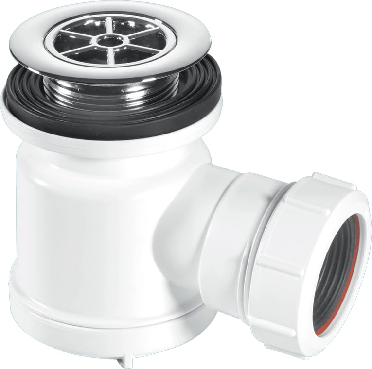 Mcalpine Stw3-Rb Water Seal Shower Trap Chrome Plated Brass, 19Mm, White — image 1