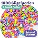 molinoRC Große Bügelperlen 10mm (1000 Stück) - XL Bügelperlen in 7 Pastell Farben - mit 30+ BONUS Vorlagen - Steckperlen groß ab 3 Jahren - aus hochwertigem Kunststoff für einfaches Bügeln & Basteln