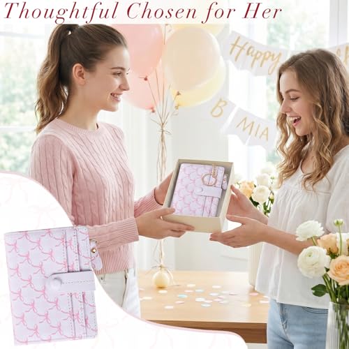 Image of COSHAYSOO Key Chain Wallet for Women Ladies RFID Protection-Small Mini Purse with Card Slots ID Window Coin Zipper-Compact Bifold Design Bill Compartment Waterproof PU Leather-Bow Pattern