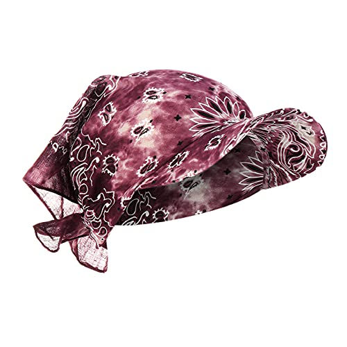 Bandana à visière pour femme - Chapeau d'été pliable - Anti-UV - Golf - Tennis - Casquette en coton - Foulard - Chapeau de soleil