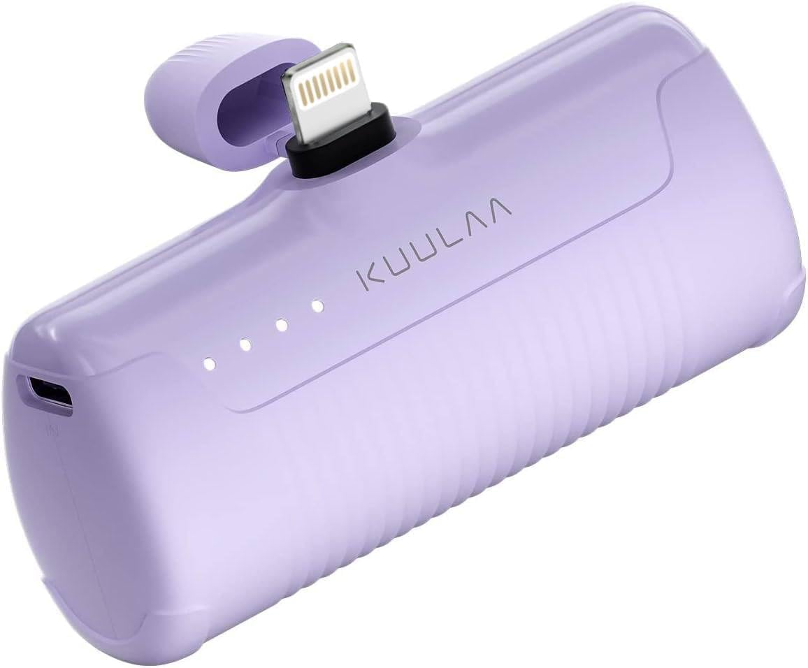 Kuulaa 4500mAh Mini Power Bank for iPhone, Upgraded 12W PD Fast Charging Power Bank Small Ultra Compact External Battery Pack Compatible with iPhone 14/14 Pro Max/13 Pro/13/12/11/XS/XR/8/7/6
