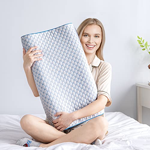 Woaboy Cooling Memory Foam Pillow for Neck Pain and Shoulder Relief Sleeping, Bamboo Pillowcase