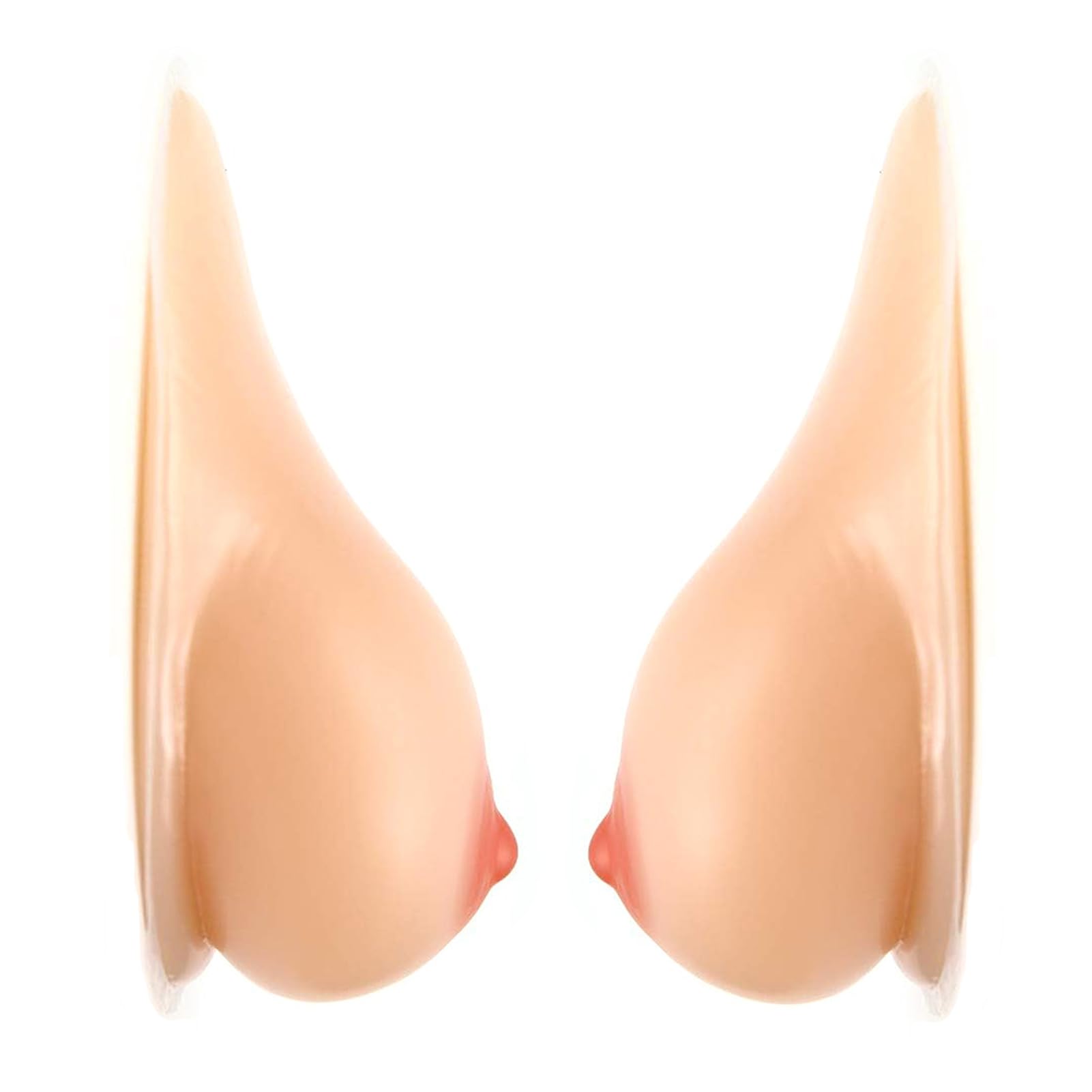 GOGAGO Self Adhesive Silicone Breast Forms/Realistic Sagging Drop Prosthetic/Fake Boobs for Crossdresser,Mastectomy Transgender, and Cosplay/Prosthetic Breast,Nude,B|Cup (600g/Pair)