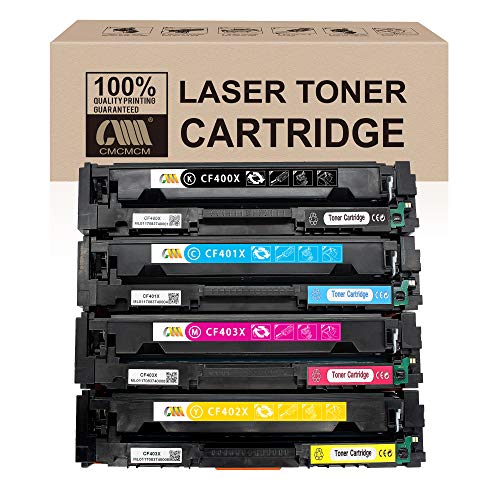Remplacement de la cartouche de toner compatible CMCMCM 4Pack pour HP 201X CF400X Work pour HP Color Laserjet Pro MFP M277dw, M252dw, M252n ? MFP M277n (noir, cyan, magenta, jaune)