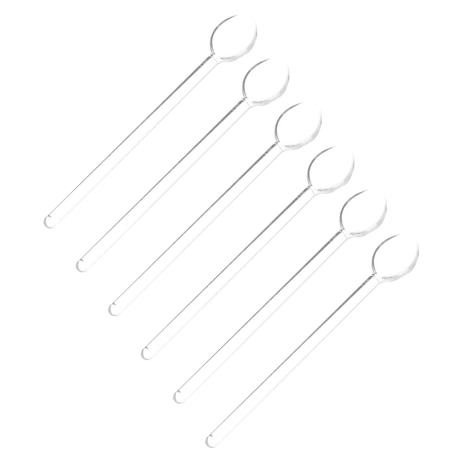 Cucchiaio Di Vetro Cucchiaio in vetro Cucchiaini for mescolare il caffè Agitatore for mescolare Agitatori for cocktail Espresso Paletta for panna Dessert di ghiaccio Cucchiaini a stelo lungo Cucchiain