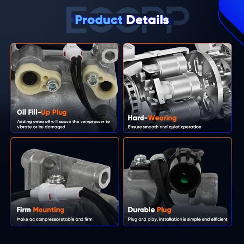 Image of ECCPP AC Compressor with Clutch 2003-2006 Replacement for Mitsubishi Lancer Outlander 2.4L AC Compressor