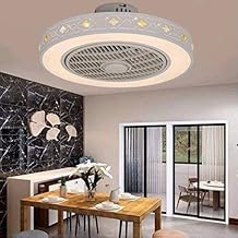 Lâmpada LED de teto 40W Ventilador de teto moderno com iluminação, controle remoto, lâmpada de ventilação ajustável regulável ventilador de teto silencioso sala de estar quarto infantil luz de teto, 50cm necessário