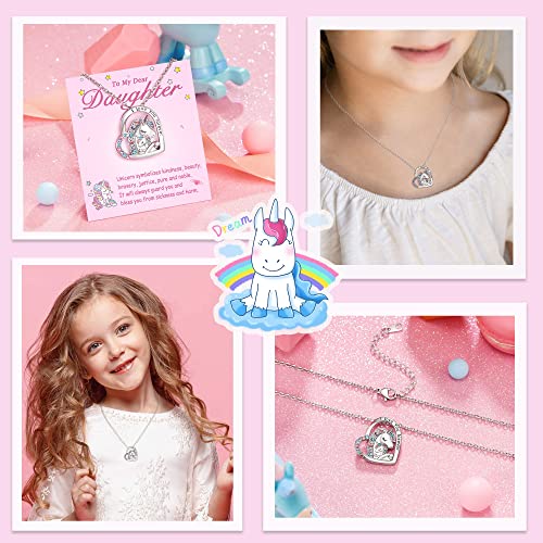 Tarsus Daughter Gift From Mom Dad, Unicorn Necklace Mother Daughter Gifts Girls Jewelry Back To School Necklaces Graduation Mothers Day Birthday Girls Gifts Ideas #TOP7