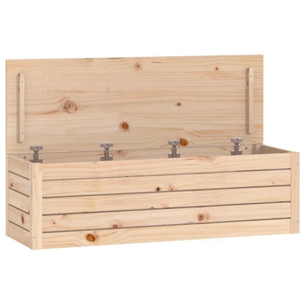 Hothingwell - Caja de almacenamiento (109 x 36,5 x 33 cm, con tapa de madera maciza de pino, gran espacio para alfombras y cojines, marco resistente y estable para organización de hogar