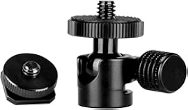 1&sol;4 Mini BallHead & Hot Shoe Mount Adapter for Camera Video Light Tripod Monopod &lpar;1&sol;4 Ball Head&rpar;
