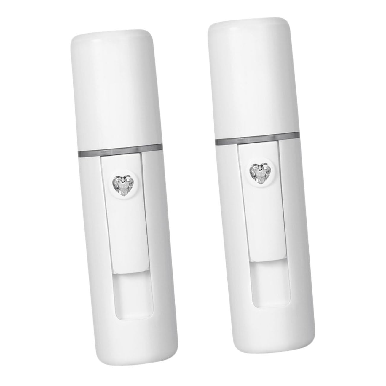 2Pcs Nano Mist Sprayer Portable Facial Humidifier for Spa Yoga and Home Use Made of Abs Material White