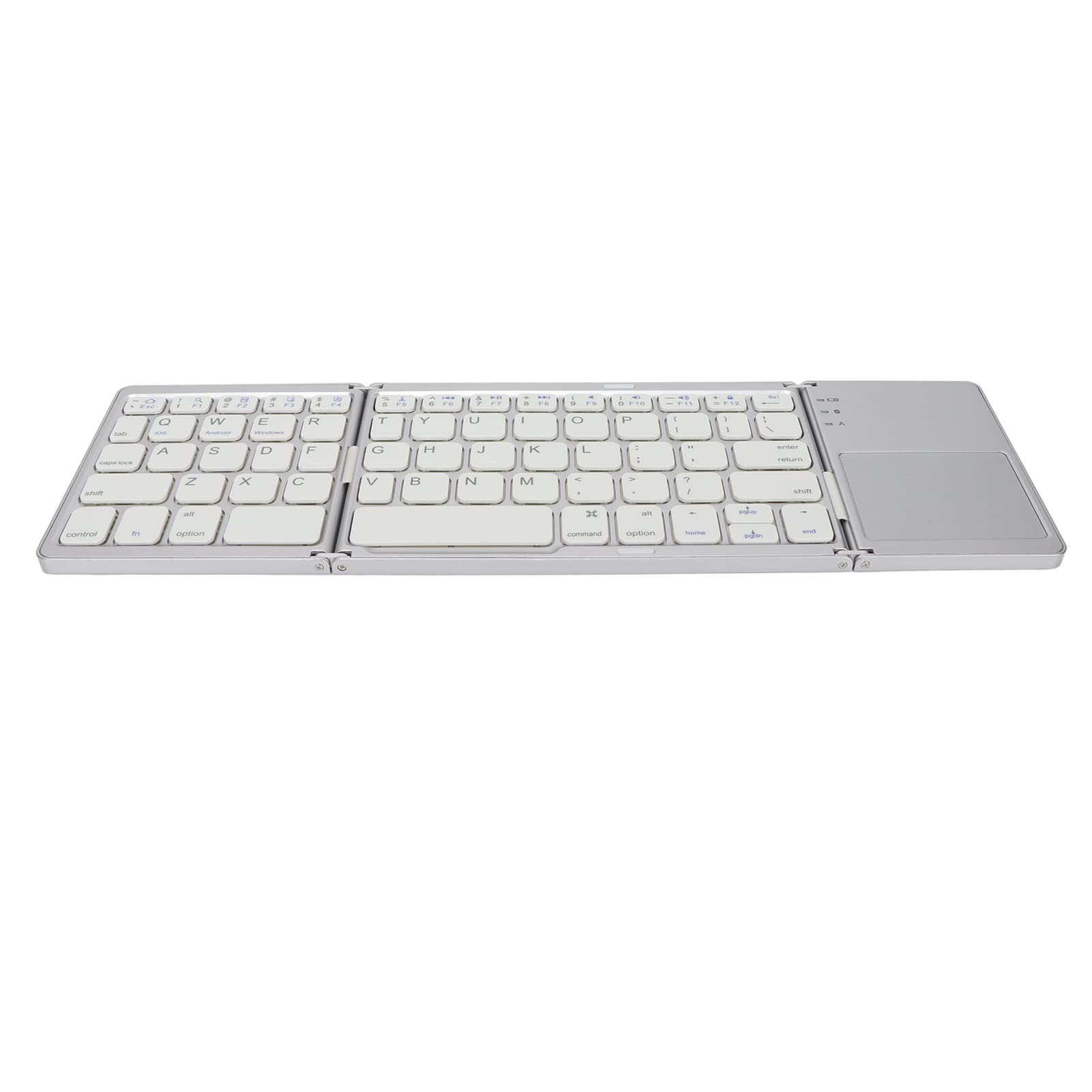 Bewinner Składana klawiatura z touchpadem, 63 przyciski, przenośna bezprzewodowa klawiatura do smartfona, tabletu, podróży, ergonomiczna klawiatura kieszonkowa, obsługuje połączenie 10 m,