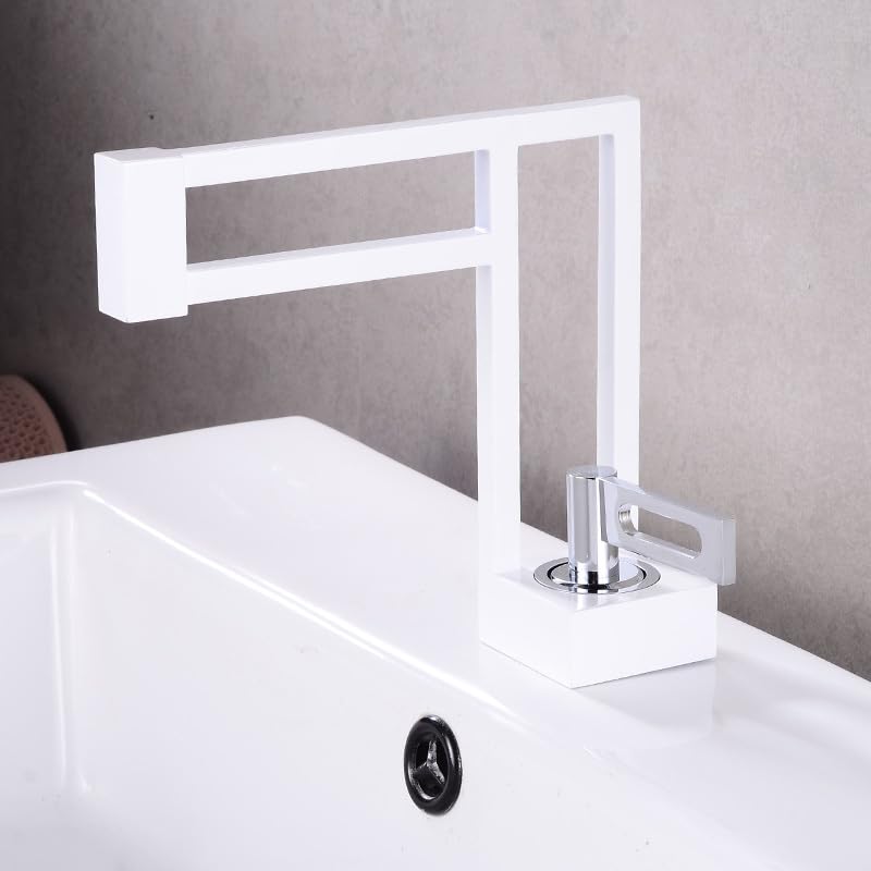 Grifo de lavabo negro mezclador de agua caliente y fría para baño de latón macizo