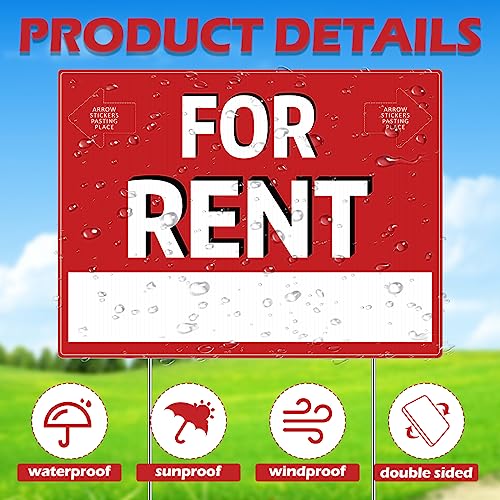 Panneau de location 30x40 cm Soaoo avec support et flèches lot de 5 - 4