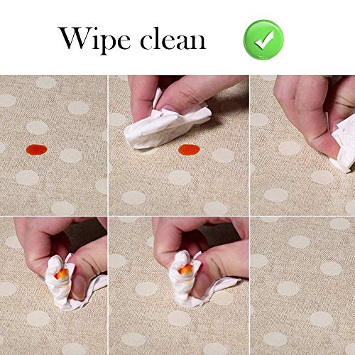 Leevan Heavy Weight Vinyl Square Table Cover Wipe Clean Pvc Tablecloth Oil-Proof Waterproof Stain-Resistant-54 X 78 Inch (Polka Dot) #TOP2