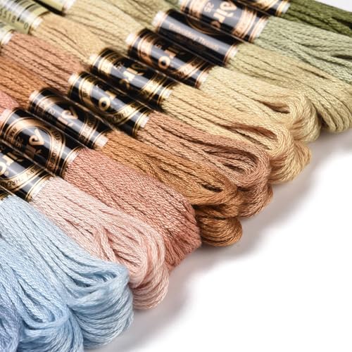 Image of FASHEWELRY 105 Yards Crewel Cross Stitch Floss for Jewelry Making, 1mm Polyester Embroidery Floss Thread Embroidery Thread Bulk for Bracelet Knitting Stitch Supply (Rainbow)