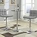 Homall Bar Stools Modern PU Leather Adjustable Swivel Barstools, Armless Hydraulic Kitchen Counter Bar Stool Extra Height Square Island Barstool with Back Set of 2 (Leather, Gray)