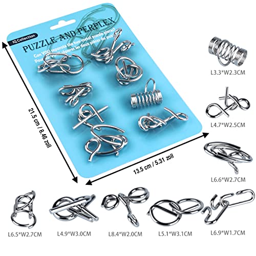 Qanmua 24 Stück Knobelspiele Set, 3D Brainteaser Metall Puzzle IQ Spiele für Kinder, Erwachsene und Studenten - Geduldspiele und Puzzle Ring Geschenke