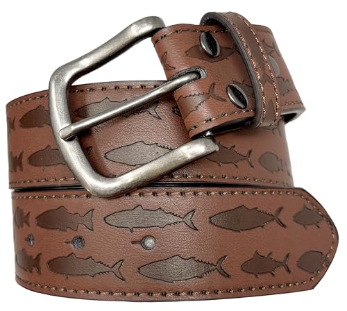 Mens Fishing Leather Belt Strap and Metal Buckle 1.5