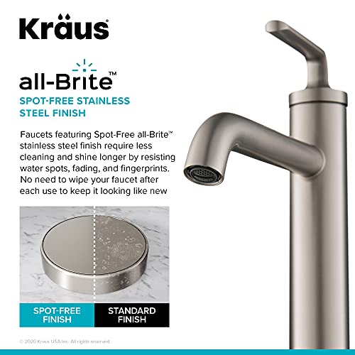 Kraus Novis Single Handle Vessel Sink Bathroom Faucet With Pop-Up Drain In Matte Black, Kvf-1220Mb (Set Of 2) #TOP1
