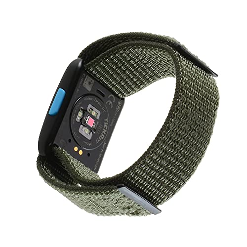 YIN SONG Sport Mesh Nylon Armband Compatible with Wahoo Fitness TICK FIT Heart Rate Sensor Replacement Strap - Army Green, X-Large
