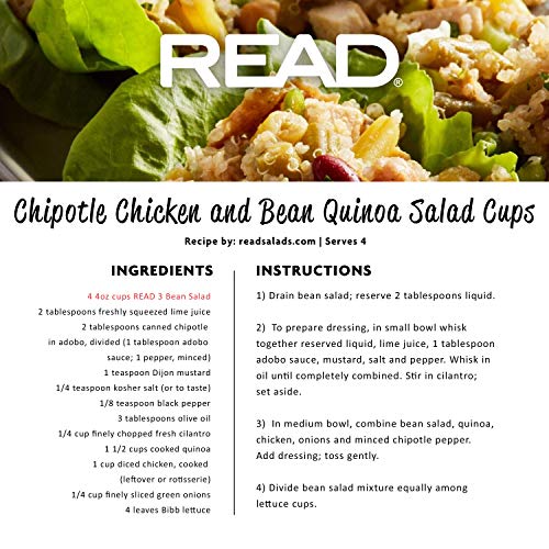 READ 3 Bean Salad|Cut Green Beans | Kidney Beans | Cut Wax Beans | Tangy Sweet & Delicious | Three Bean Salad | Convenient Single-Serve Cups| Six 4-pack sleeves of 4.0 ounce cups (24 cups total)