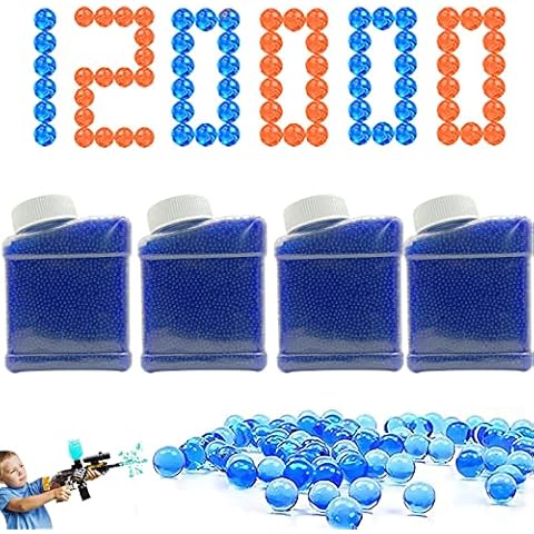 VasedGins Electric Blaster Gun Water Gel 120,000 Water Beads Gel Blaster Ammo Non-Toxic Eco Friendly Compatible with Electric Gel Ball Blaster Gun 7-8 mm Balls,Blue Cover