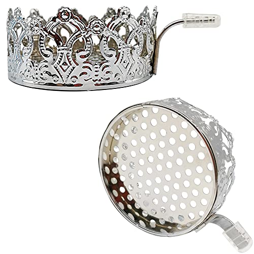 Hookah Charcoal Holder Kkduck Reusable Metal Hookah Coal Heater For Shiaha Accessories Hookah Heat Management System Crown Style (Silver) #TOP4