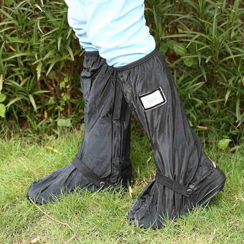 Cubiertas impermeables para zapatos Fdit, protectores reutilizables para motocicleta, bicicleta y ciclismo con suela antideslizante y cremallera para actividades al aire libre en lluvia y nieve (Negro, talla S) miniatura 3